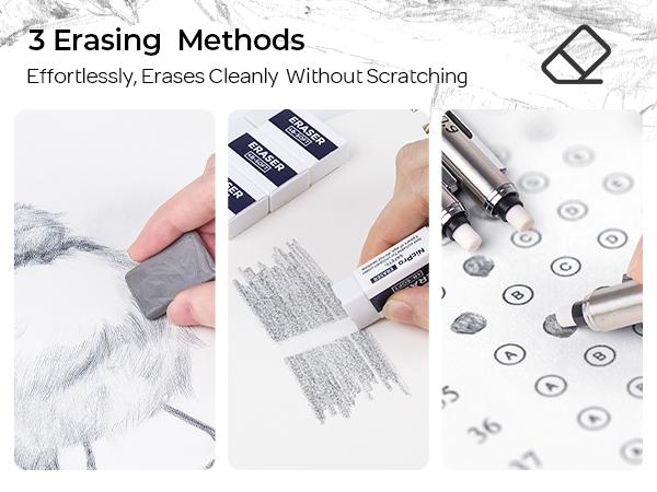 Nicpro 6Pack Art Mechanical Pencil Set, 3Pack Metal Drafting Pencil 0.5 mm & 0.7 mm & 0.9 mm & 3Pack 2mm Graphite Lead Holder (2B HB 2H) For Writing, Sketching Drawing With Lead Refills Case