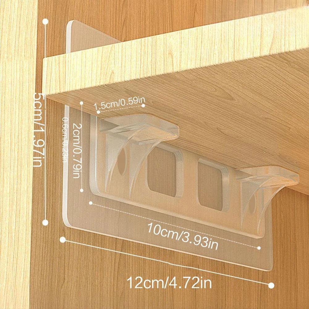 No Drill Shelf Supports, Heavy Duty Adhesive Brackets for Closet Organizer, Adjustable Dividers, Invisible Spacer, Bathroom & Kitchen Shelf Clips, Load-Bearing Removable Extenders, Wall Mounted Hooks, Moisture-Proof Storage Rack.