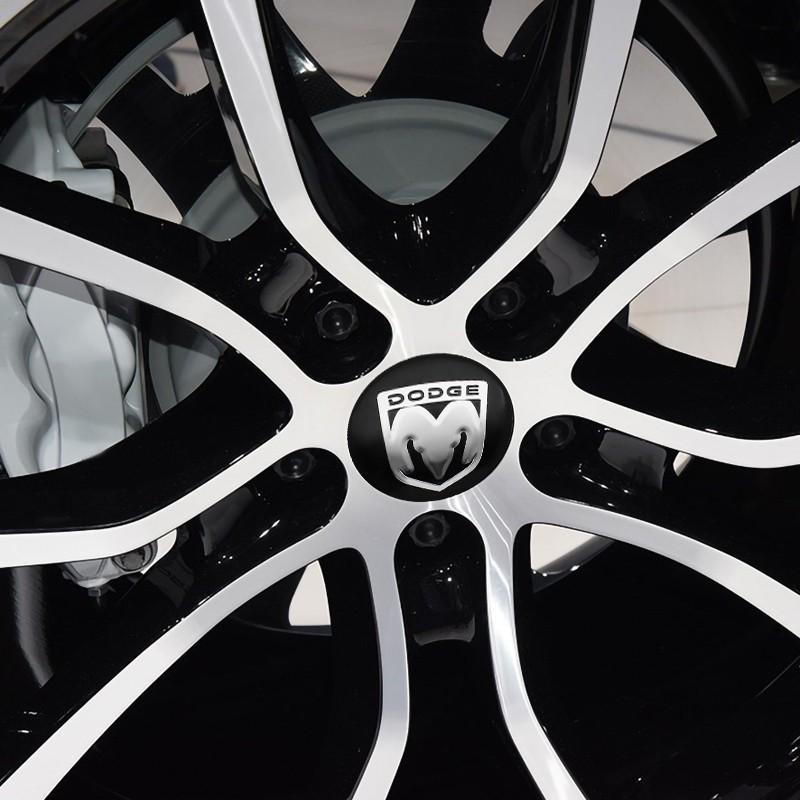4pcs 56mm Aluminum Dodge Models Car Wheel Hub Center Cap Stickers Emblem Badge Decoration Decals For Dodge Caliber Ram 1500 Caravan Charger Journey Nitro Challenger Auto Styling Accessories