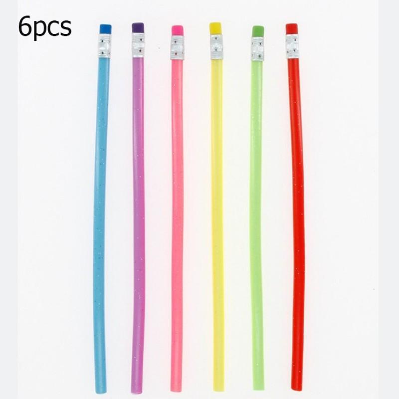 Random 6/12/24 Pieces Transformable Pencils, Creative Stationery for Students, Bendable Writing Pens, Soft Erasable Pencils