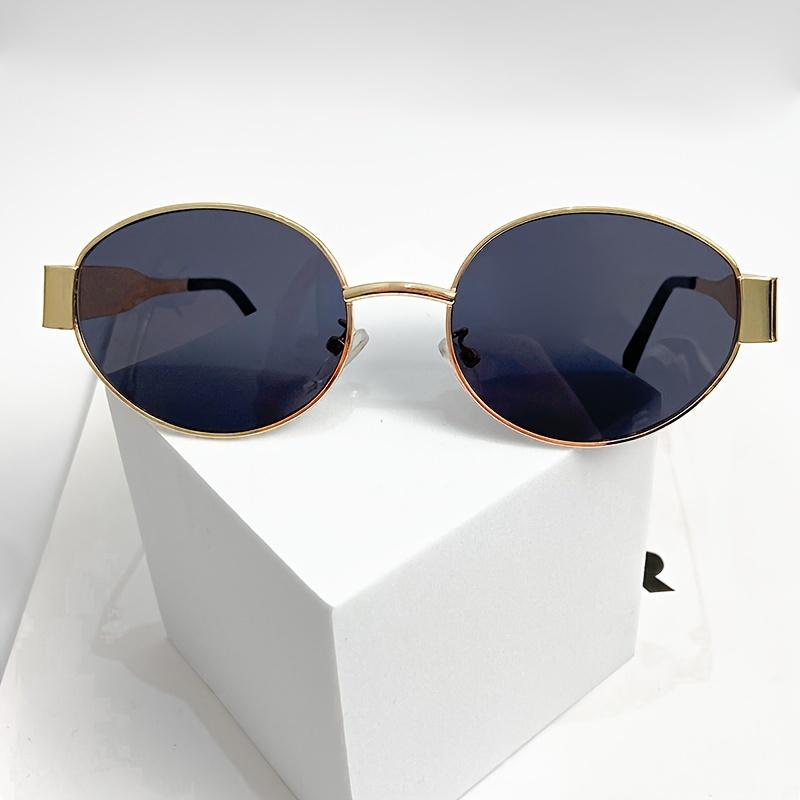 Fashion Oval Sunglasses for Women, Vintage Trendy Outdoor Metal Sunglasses, High-Quality Classic Men's Luxury Brand Glasses, Uv400 Protection