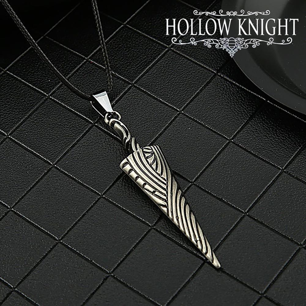 Hollow Knight Unisex Decorative Necklace - Bone Shape Metal Spike Pendant, Edgy Casual Wear Jewelry with Bone Nail Keychain Gift for Men Women