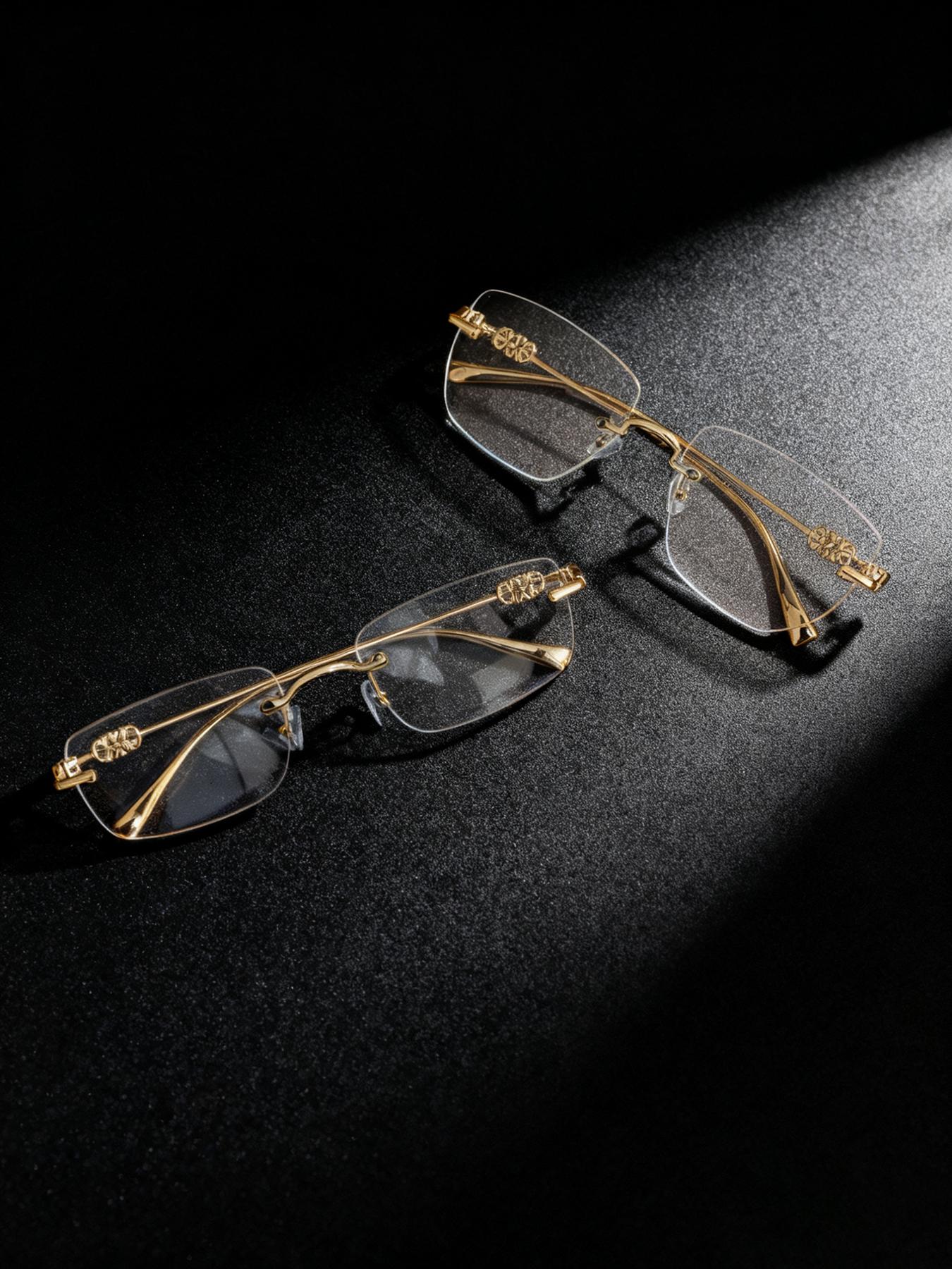 Frameless Blue Light Blocking Glasses, Lightweight Business Style, No Prescription Women's Eyeglasses, Simple Design, Comfortable Wear, Anti Blue Glasses, Lightweight Eyewear