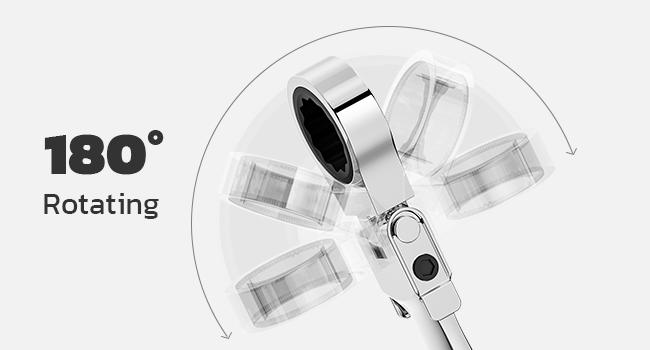 haisstronica 12 in 1 Interchangeable Heads Ratcheting Combination Wrench Set, 8-19mm Metric Flex Head Ratchet Wrench Tool for Auto, Tools for Men Gift,Father's Day Gift