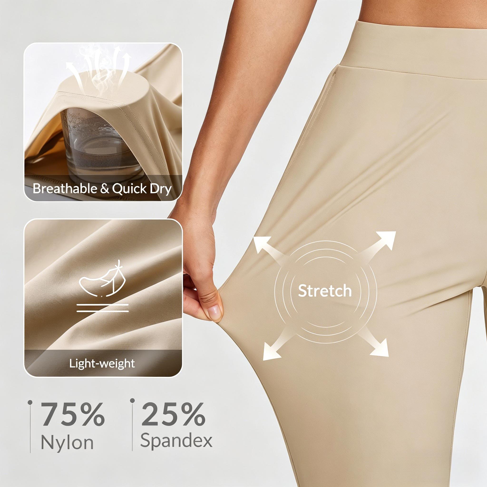 High Waist Slim Ankle Pants for Women, Quick Dry Stretch Work Pants with Zipper Pockets, Ideal for Golf, Travel & Business Casual