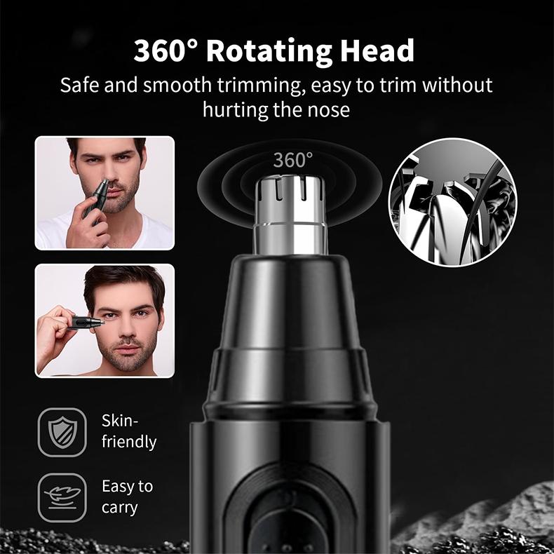 Weeme 3pcs/4pcs Blue Home Electric Hair Trimmer Set, USB Rechargeable, T-Head Trimmer, Shaver, Nose Hair Trimmer, Holiday Gift for Boyfriend, Hair Clippers Set