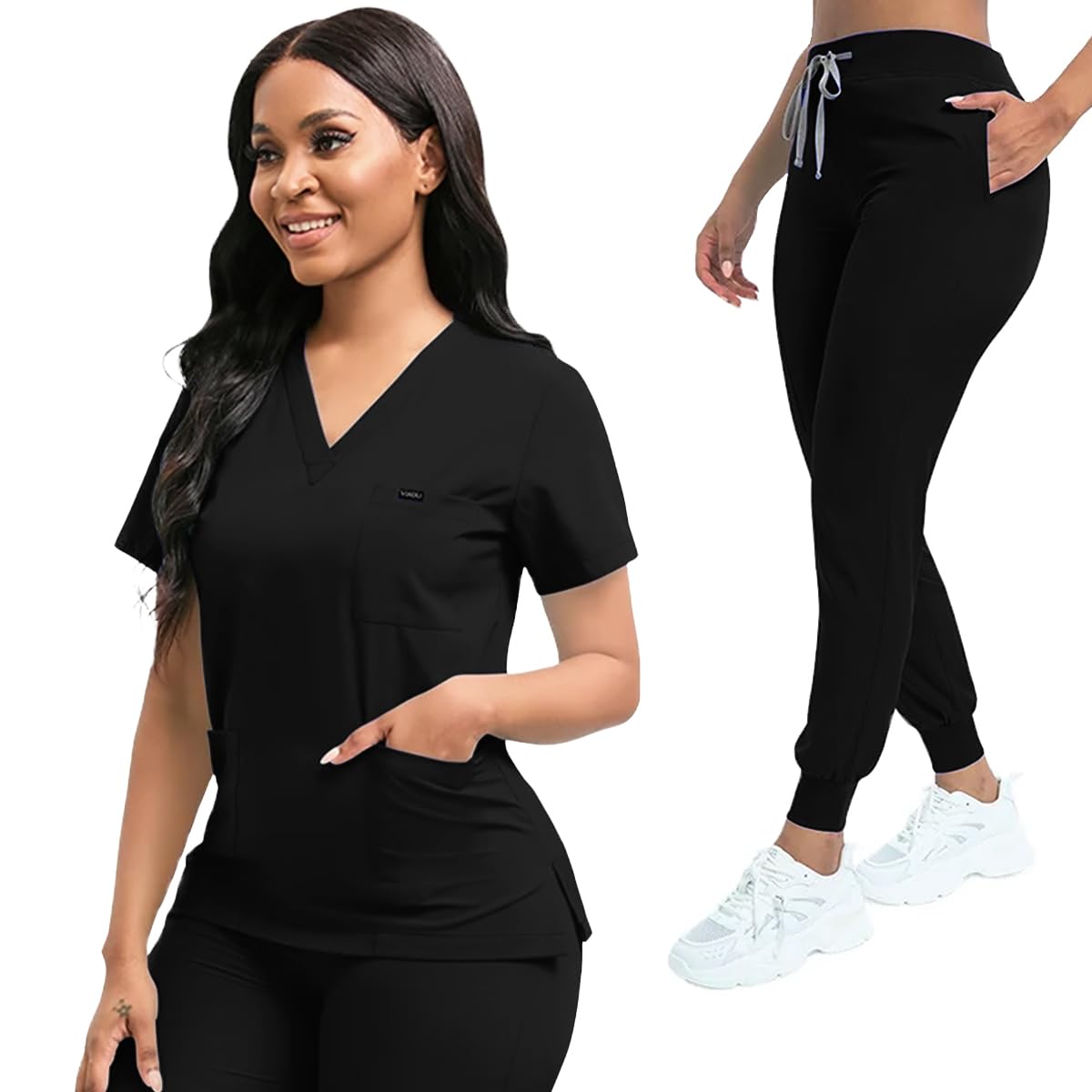 Comfortable Leisure Care Center Daily Practical Work Clothes Set Nurse Uniform Women Solid Nursing Set Hospital Doctor Scrubs Sets Unisex Pet Clinic Veterinary Workwear