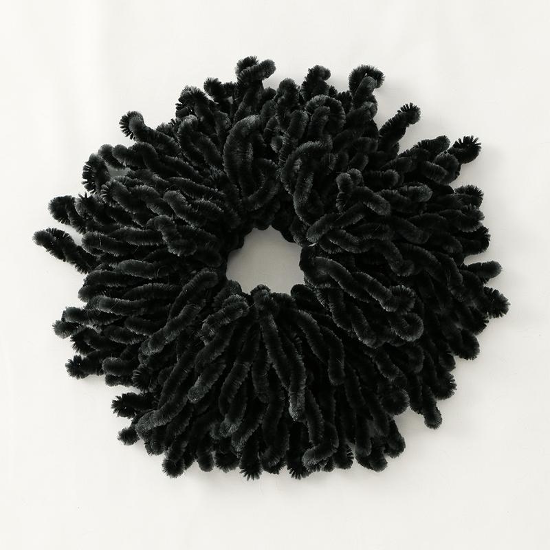 Oversized Fluffy Black Scrunchie Soft Voluminous Hair Tie Elastic Hair Band for Women Girls Trendy Messy Bun Half-Up Hairstyle Wrist Accessory Stretchy No-Slip Hair Accessories for Fall Winter