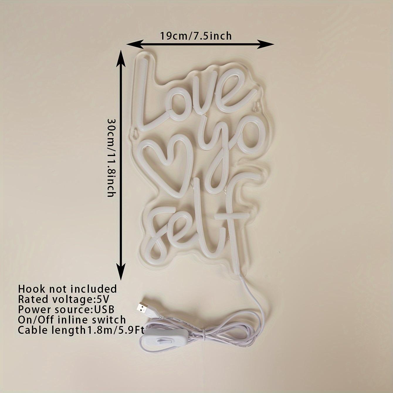 Letter Design Neon Sign, 1 Count USB Powered LED Neon Light, Summer Essentials, Decorative Light Ornaments for Home Party Decoration, Led Signs