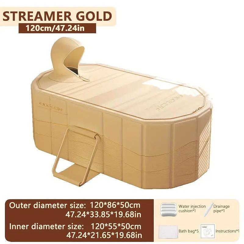 Portable insulated bathtub, Ice Bath Tub for Athletes, Inflation-free bathtub for shower, Ice Plunge Tub with Cover, Baths at Home & Outdoor