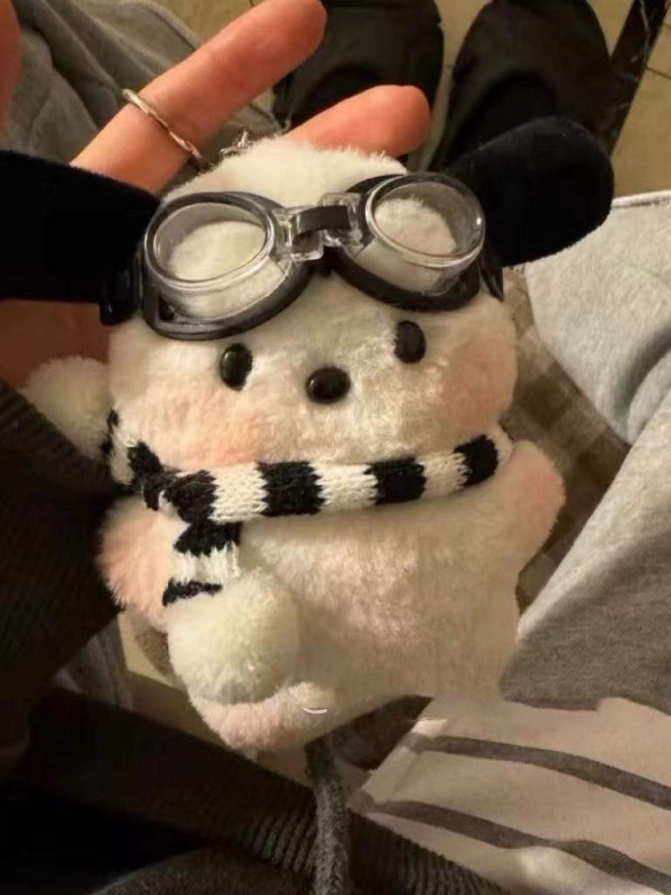 Pilot Pochacco Plushie Bag Charm, Cute Cartoon Style, Perfect Gift for Holidays, Soft Stuffed Animal Accessory for Backpacks