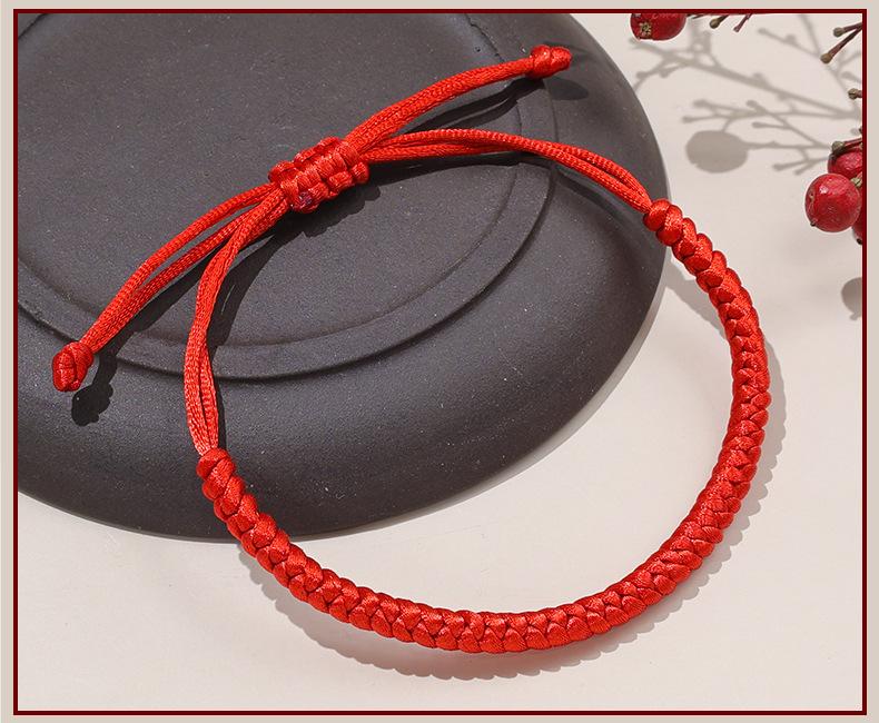 Lucky Red Braided Rope Bracelet, Handmade Adjustable Cord for Him & Her Matching Jewelry