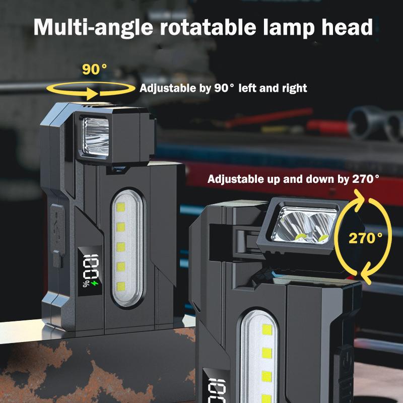 1PC EDC Multifunctional Flashlight, Small Powerful Keychain with Sidelight, High Lumens, USB-C Rechargeable, Multi-angle rotatable lamp head, 7 Mode, IPX5 Waterproof, for Hiking, Running, Outdoor, Emergency