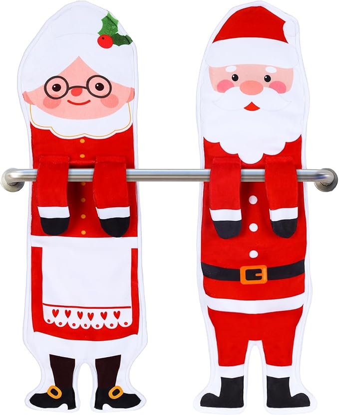 1/2 Pcs Christmas Cat Hand Towels, Funny Festive Hanging Towels with Cute Cat Patterns, Absorbent Kitchen  Bathroom Towels for Xmas, Gift for Cat Lovers, Family  Friends