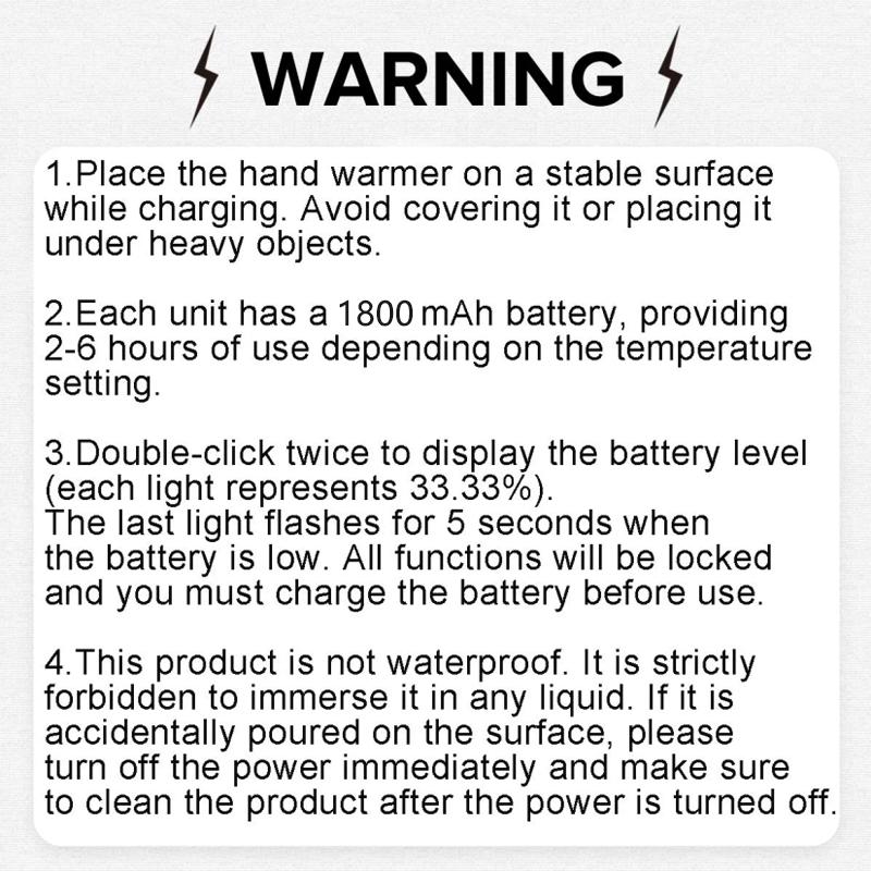 Rechargeable Hand Warmer 2-Piece Set, Magnetic Electric Heater, Three-Tier Temperature Control, Ultra-Wave Fast Heating, Smart Chip Safe Heating