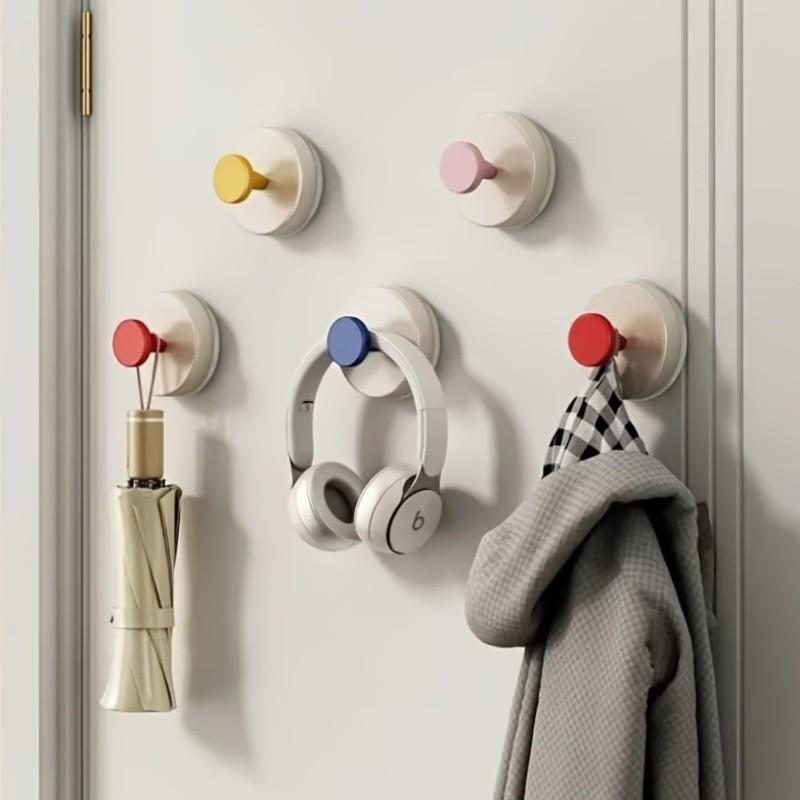 Dopamine 4 Piece Suction Cup Hooks, No Drilling Wall Mounted Bathroom Hook, Seamless Bath Hanging Hook, Quick Install Vacuum Adhesive
