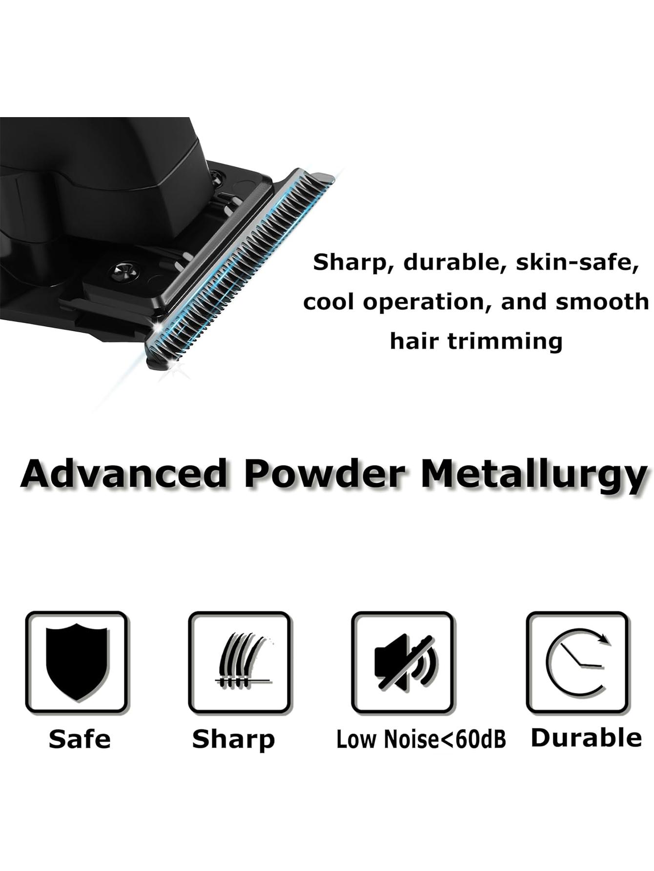 Professional Hair Trimmer, 1-Box Wireless Hair Clipper with Guide Comb, Cleaning Brush and USB Charging Cable, Multifunctional Cordless Rechargeable Hair Shaver for Men #GLOBAL PICKS