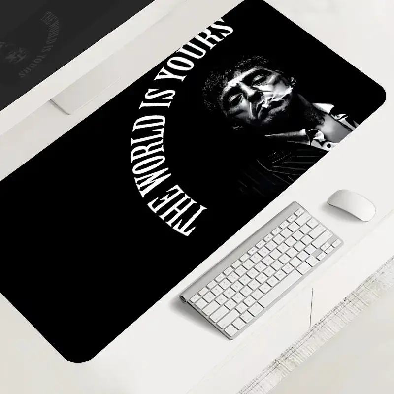 Black and White Large Gaming Mouse Pad, Desktop Protection Pad, Gaming Mousepad, Desktop Accessory, Non-Slip Mousepad, Anti-Slip Rubber Lock Edge, High-Definition Printing, Suitable for Computers, Laptops, Offices, Homes, Gift for Family and Friends