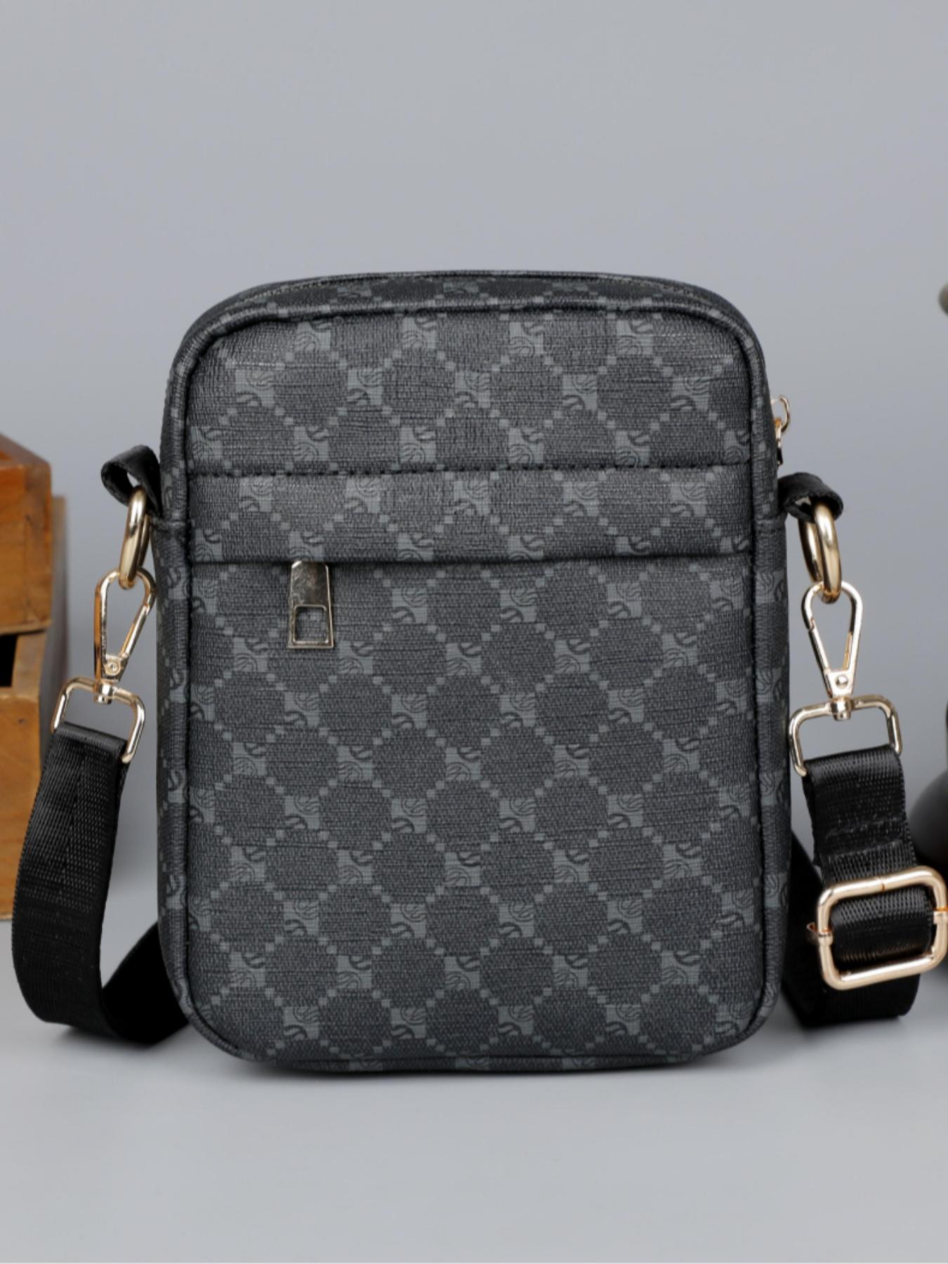 Men's Windmill Pattern Crossbody, Casual All-Seasons Commuter & School Bag, Versatile Daily Use, Travel Friendly, Cross Body Bags