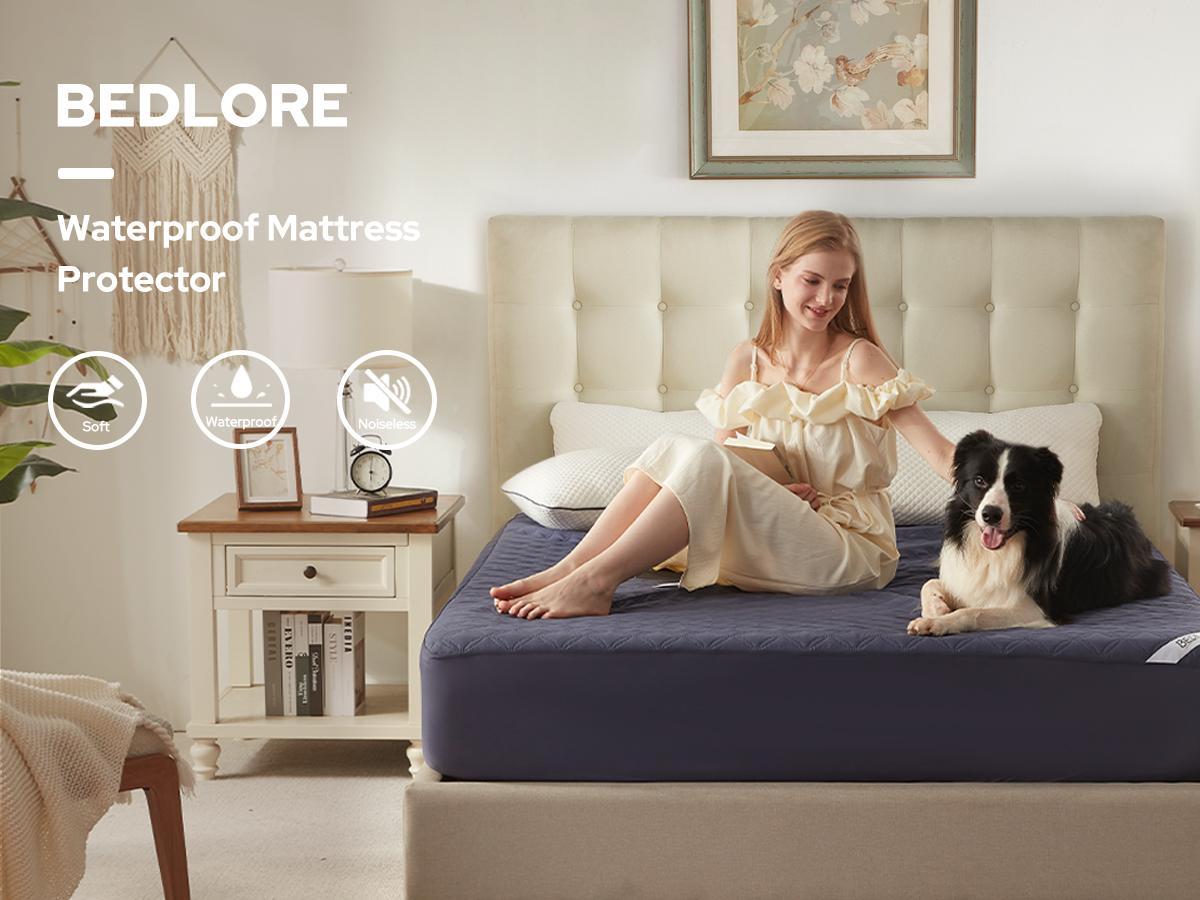 【BEDLORE】Waterproof Mattress Protector with Fitted Sheet, TPU Waterproof Layer, Soft & Breathable Bed Cover for Everyday Mattress Protection, Ideal for Bedroom & Home Use