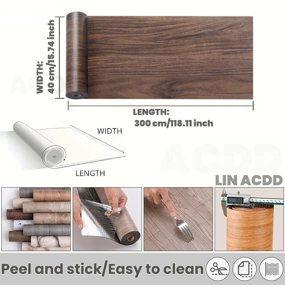 2/5 roll vintage luxury flooring, Vinyl Floor Tiles - heavy-duty thickness, peel and reel, suitable for homes, offices, large coverage area (40cm x 300cm), floor covering - vinyl - luxury finish, Self Adhesive Textured, Peel and Stick Flooring
