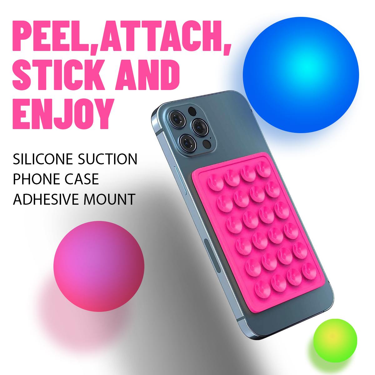 Silicone Suction Phone Case Adhesive Mount iPhone & Android Compatible - Hands-Free, Strong Grip Holder for Selfies & Videos - Durable, Easy to Use Accessories Smartphone Stand Cellphone