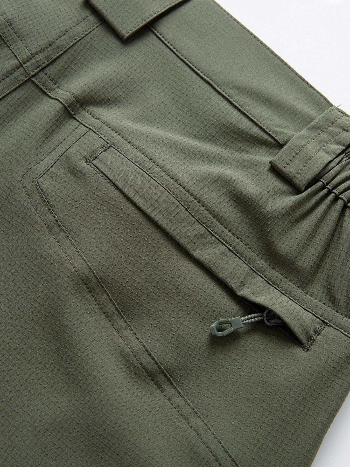 Men's Solid Color Cargo Quick Dry Hiking Pants, Elastic Waist Breathable Stretch Outdoor Trekking Trousers, Wrinkle‑Resistant Durable Straight Work Pants with Multi Zipper Pockets for Mountaineering Fishing Camping Summer Sports Daily Wear, 6 Colors