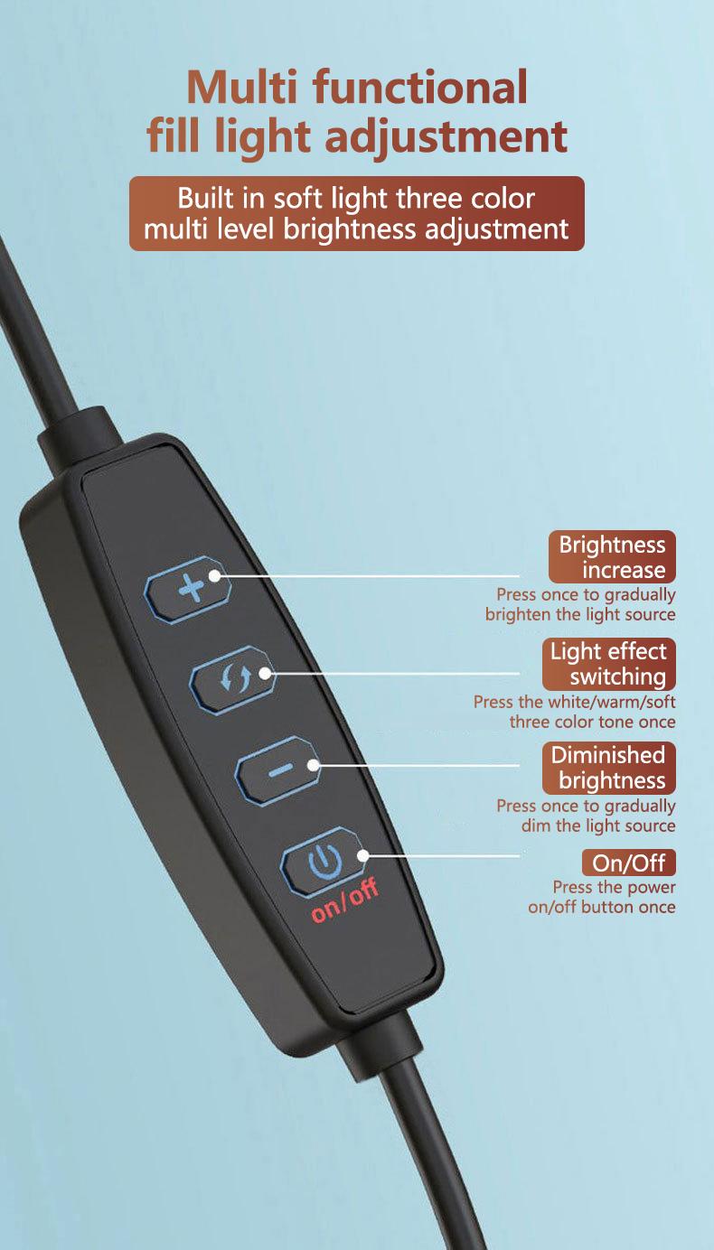 Portable Selfie Light with Tripod Stand, 1 Set Dimmable Video Conference LED Lighting with Remote Control, Shooting Fill Light for Video Recording YT TK Live Streaming, Phone Selfie Stick Camera Accessories Smartphone