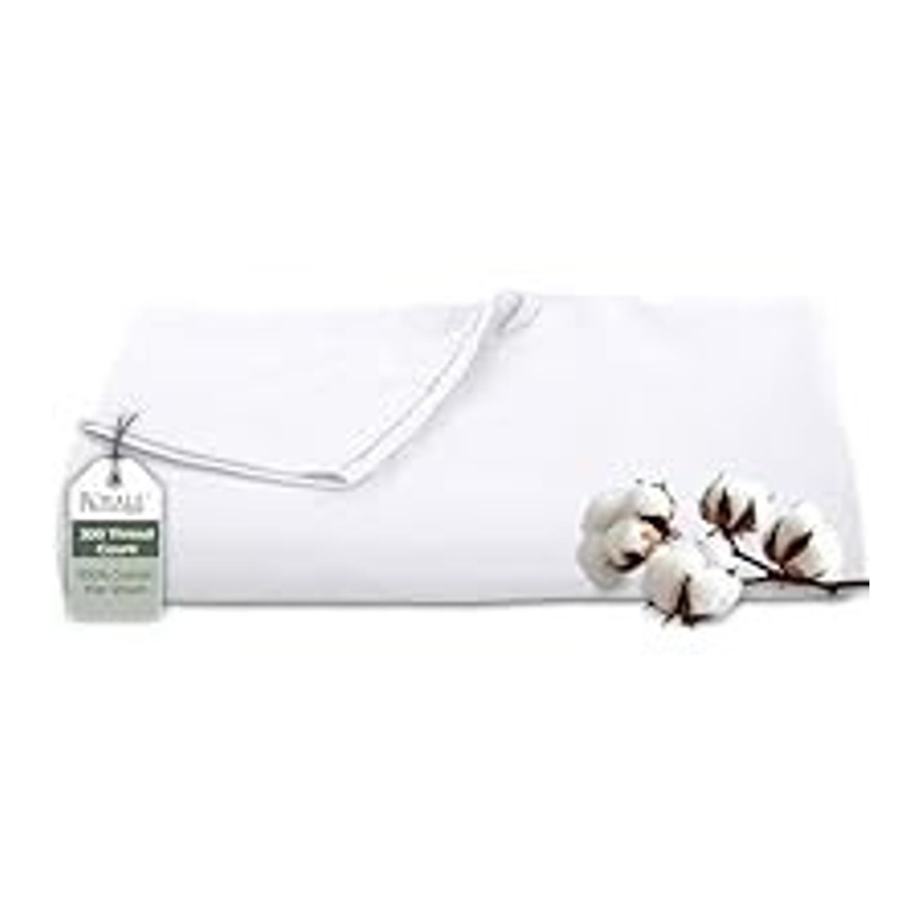 100% Organic Cotton King Size Flat Sheet - Percale Top Sheet - Lightweight & Super Soft White Bed Sheet Only (105" x 102", White)Gift