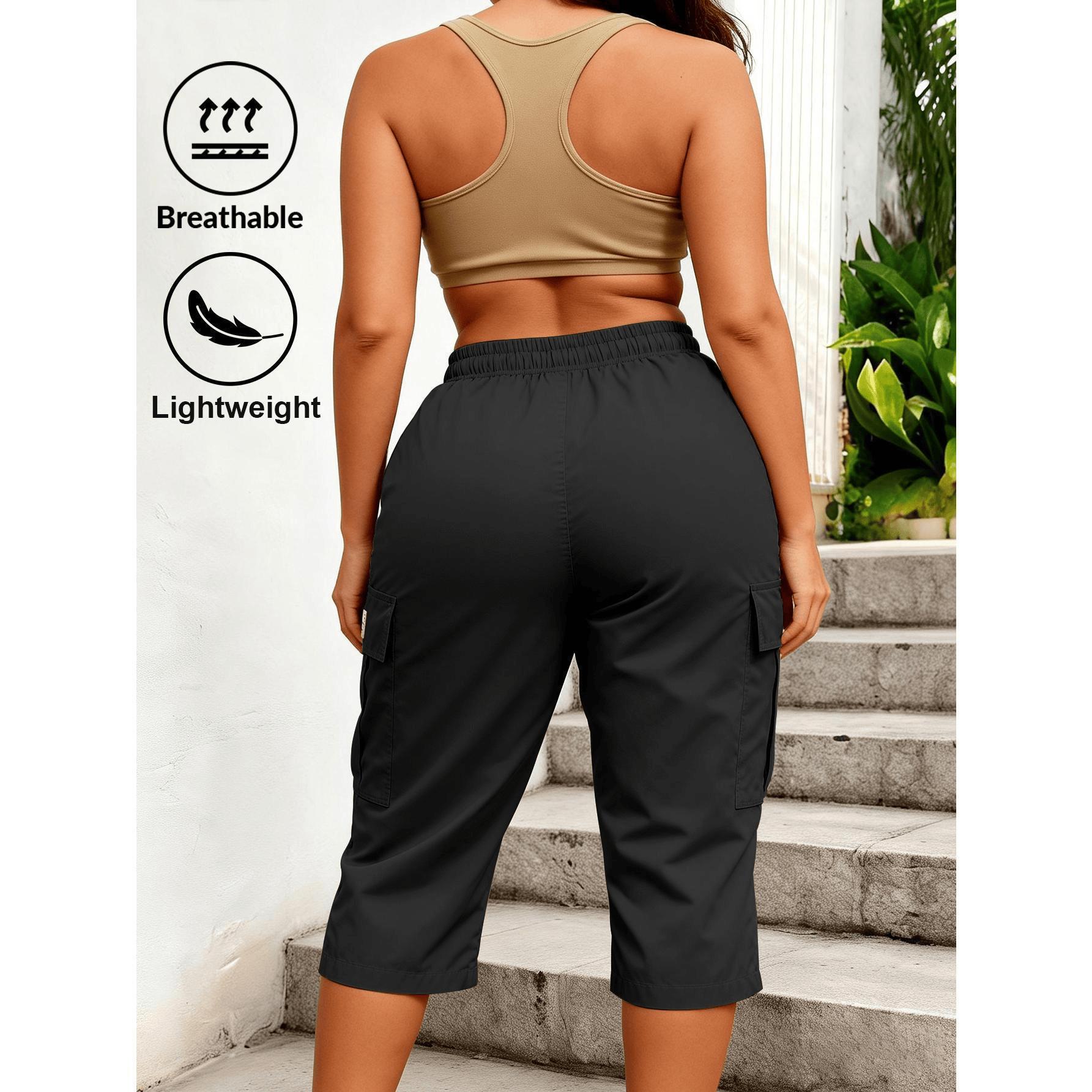 Trendy Women Solid Cargo Capri Pant Elastic Drawstring Waist Multi Flap Pockets Casual Streetwear Daily Outdoor Stylish Slim Fit Women Fashion Bottoms Must-Have Daily Outfit Pants Women's Clothing Trendy Women Solid Cargo Capri Pant Elastic Drawstring Waist Multi Flap Pockets Casual Streetwear Daily Outdoor Stylish Slim Fit Women Fashion Bottoms Must-Have Daily Outfit Pants Women's Clothing