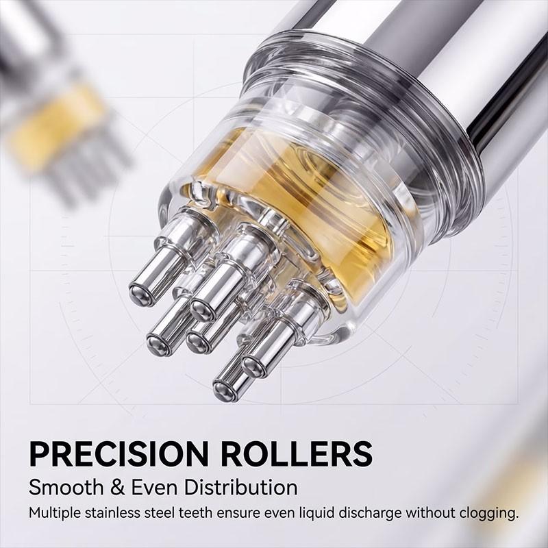 Large Capacity Scalp Dropper Set, Integrated Roller Massager, Precision Dose Control, Home Use Scalp Essence Guide Comb, 0.51oz