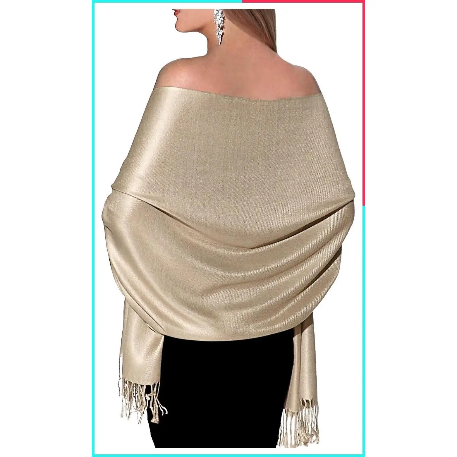 Large Soft Pashmina Shawls and Wraps for Evening Dresses and Weddings