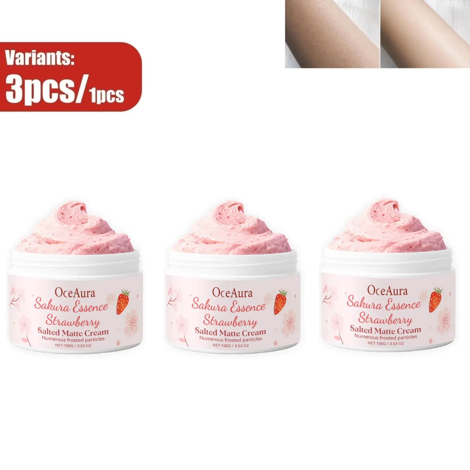 Cherry Blossom & Strawberry Body Scrub, Gentle Cleansing Exfoliator, Nourishing & Hydrating, Refreshing Soft Formula for Daily Body Exfoliating Care