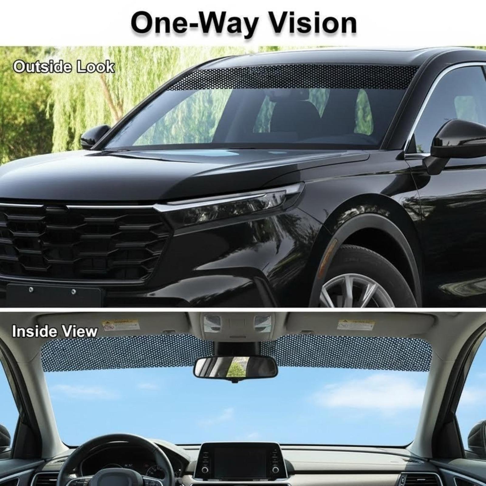 Car Windshield Sunshade Sticker, Front and Rear Window Decals, Mesh Sunscreen Film, Self-Adhesive, Fits Sedans Suvs Vans, Summer Essential