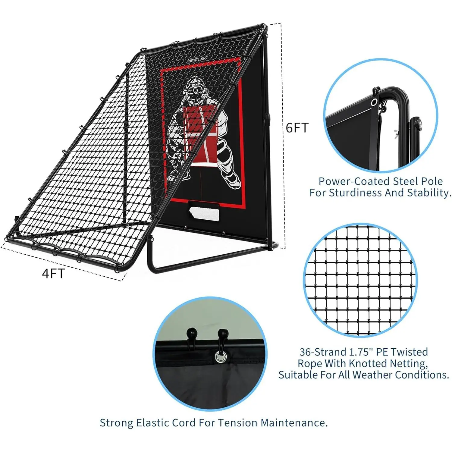 2-in-1 Baseball Pitching Trainer and Rebounder Net