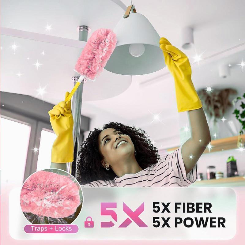 Duster Set, 1 Set Duster with Replacement Head & Handle, Household Cleaning Tool for Home Car Office Dormitory Kitchen Bathroom Cleaning Supply, Home Cleaning Products