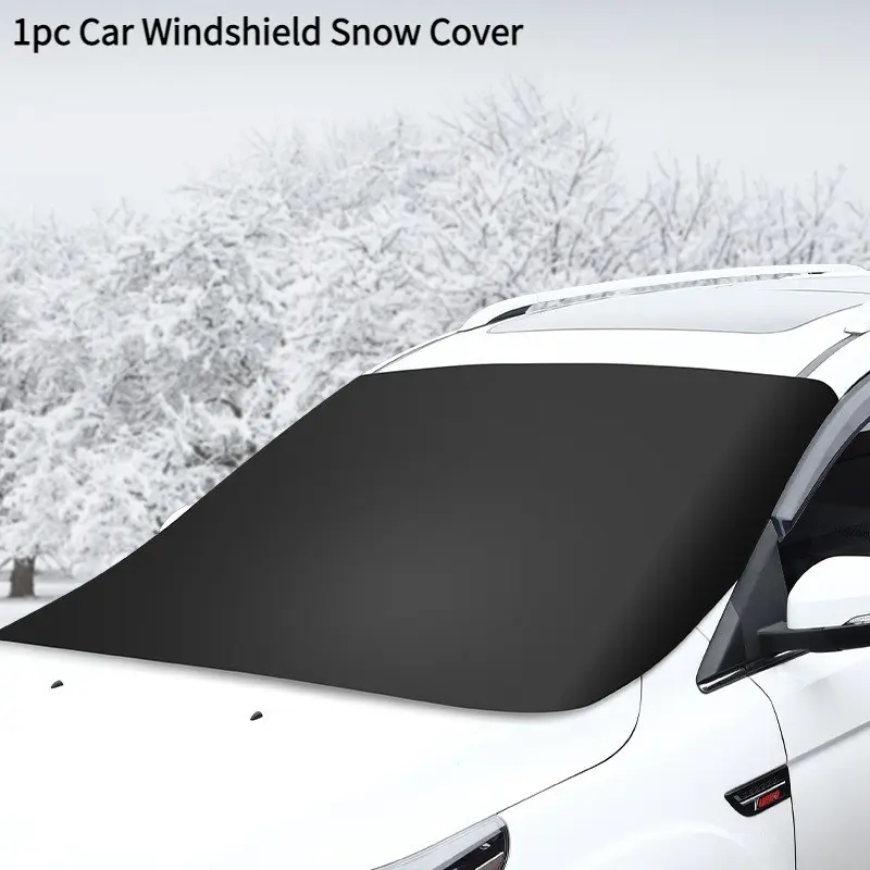 Silver Color Car Front Windshield Snow Cover, Anti-Freeze Frost Shield, Theft-Proof All-Season Sunshade, 1pc Automotive Accessory