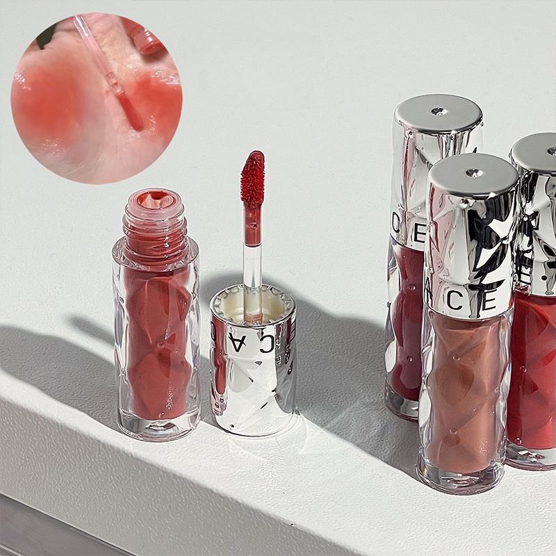 Silver Tube Mirror Finish Lip Gloss, Long-Lasting Hydrating Lips, 6 Colors Available, Suitable for Various Makeup Looks and Skin Types