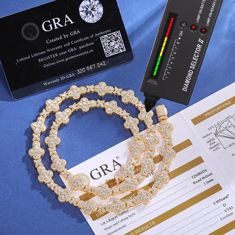 【#NS9250035】Original Design Cross Star Tennis Chain Necklaces for Women 10mm S925 Sterling Silver  Iced Out Iced Out Fashion Jewelry for Christmas