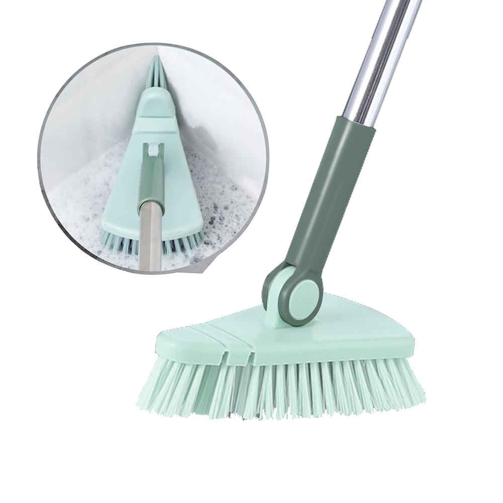 Shower Scrubber, Long Handle Floor Scrub Brush, Detachable Stiff Bristles for Bathroom Kitchen Balcony Floor & Wall