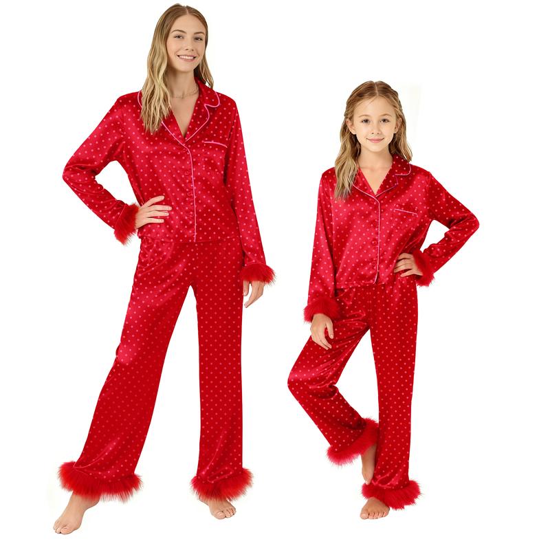 Valentines Day Dad Mommy and Me Pajamas Matching Sets Long Sleeve Lapel V Neck Button Down Tops and Elastic Waist Pants Loungewear Dress Cosplay Clothes Pajamas Set Valentines Day Dad Mommy and Me Pajamas Matching Sets Long Sleeve Lapel V Neck Button Down Tops and Elastic Waist Pants Loungewear Dress Cosplay Clothes Pajamas Set