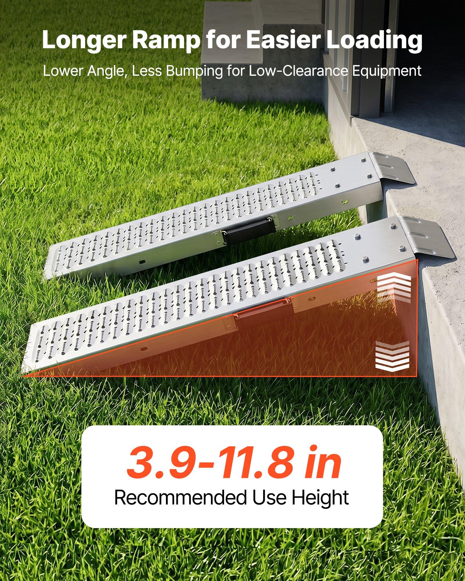 VEVOR Trailer Ramps, 2PCS 39 x 9 in, Heavy-Duty Steel ATV Ramp Set with Anti-Slip Plates, 1200LBS Combined Capacity Loading Ramps for Motorcycles, Lawn Mowers, Farm Tractors, Carts