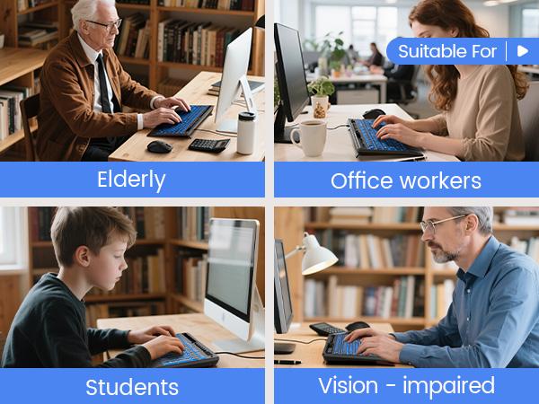 SABLUTE KC782 Large Print Backlit Keyboard, USB Wired Computer Keyboard with Backlight Memory Function, Wrist Palm, 7-Color Lighted Office Home Keyboards,Light Up Keyboard for Windows Desktop, Laptop, PC,back to school,back to school haul