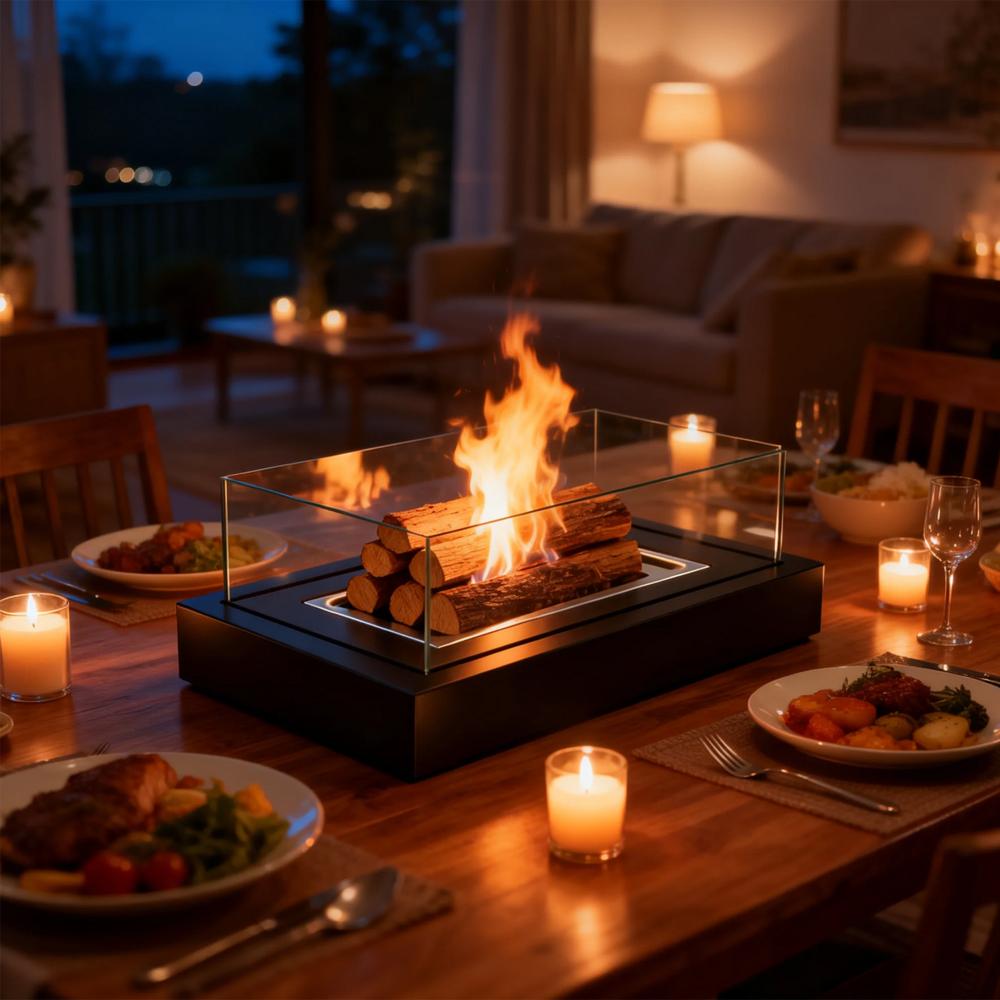 Tabletop Fire Pit with Smores Maker Kit Portable Indoor/Outdoor Mini Small Fireplace Table Top Decor Home Patio Balcony Backyard Gifts for Women Mom Her Wedding Mothers Day Housewarming Birthday Gift firepits