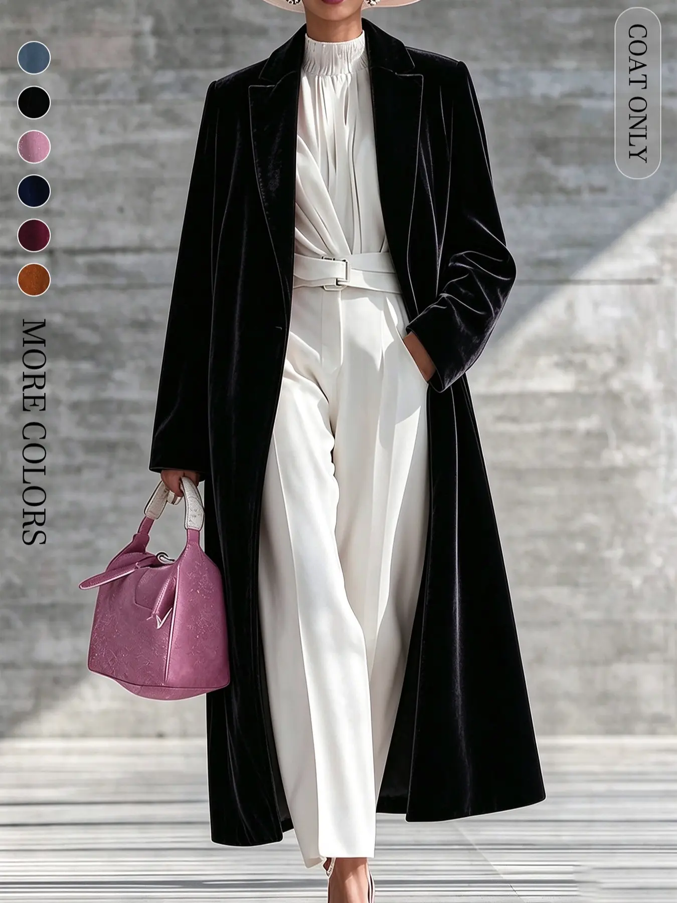 Women's Autumn Winter Fitted Outerwear, Elegant Long Sleeve Button-Down Jacket, Comfortable Plain Color Coat for Daily Wear