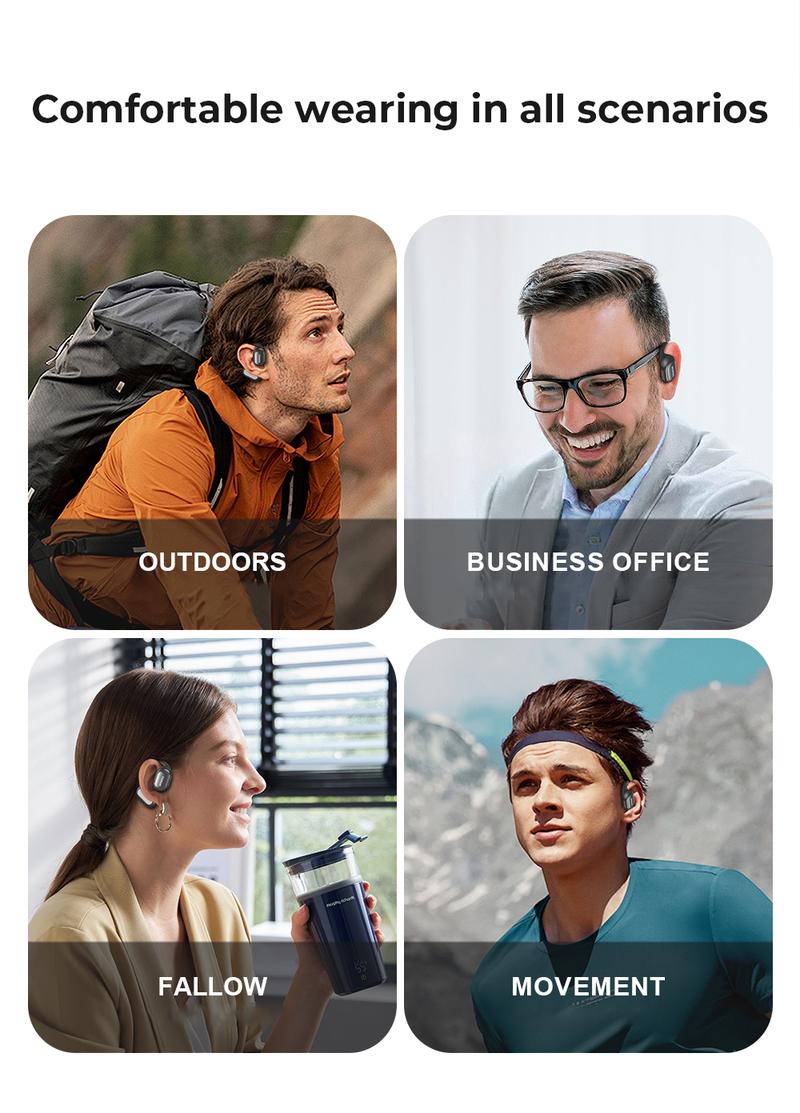 【Buy 1 Get 1 Gift Free】MINISO X30 OWS Open Ear Bluetooth Earbuds, MS106 Wireless Earbuds Bluetooth 6.0 Earphones, In Ear Earbuds, HIFI Sound Quality IPX5 Waterprooof 35Hours Play time Wireless Headphones Touch Control Built-in Mic Hearphones