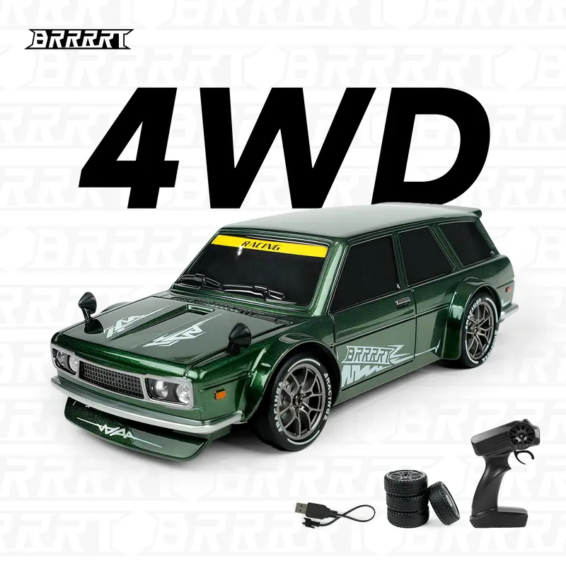 Product Introduction of BRRRRT High-speed drift racer with wireless remote control and four-wheel drive power. Features high-brightness LED headlights and a shock-resistant PVC elastic body. This passion-fueled racing car never fears the dark—the perfect gift for boys and girls. 7