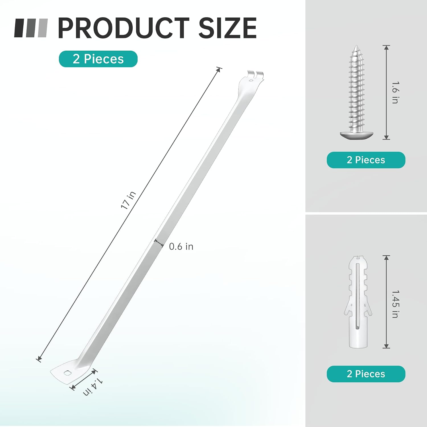 2 Pack 12 Inch Wire Shelf Brackets,White Closet Support Bracket with Anchors and Screws,Metal Wire Shelf Brackets Accessories for Closet Wire (Classical, Count, 2) 2 Pack 12 Inch Wire Shelf Brackets,White Closet Support Bracket with Anchors and Screws,Metal Wire Shelf Brackets Accessories for Closet Wire (Classical, Count, 2)