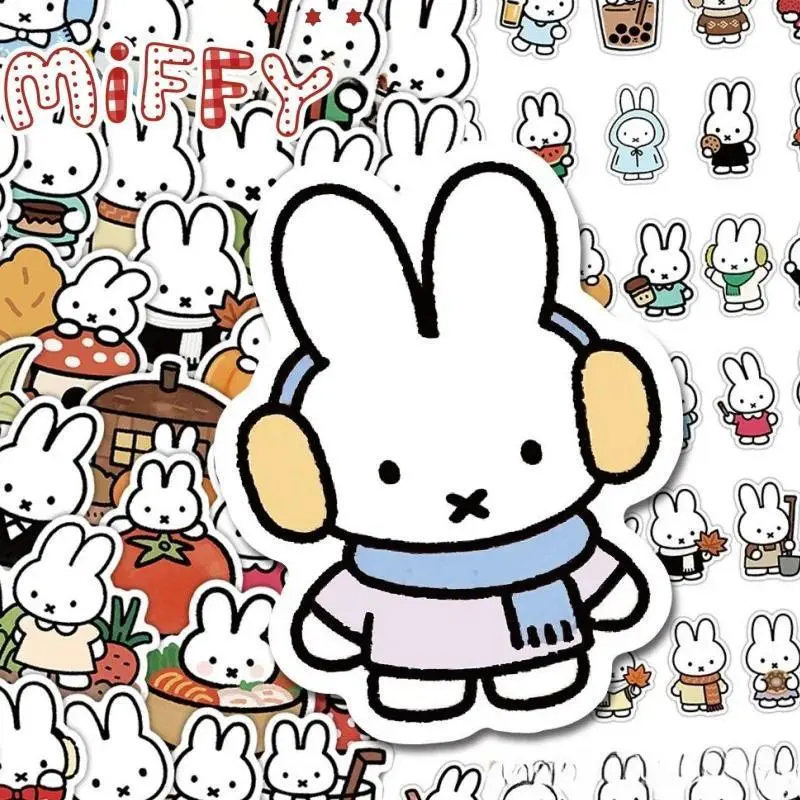 Miffy cartoon animation peripheral cute creative stickers personality two-dimensional decorative hand account stickers wholesale