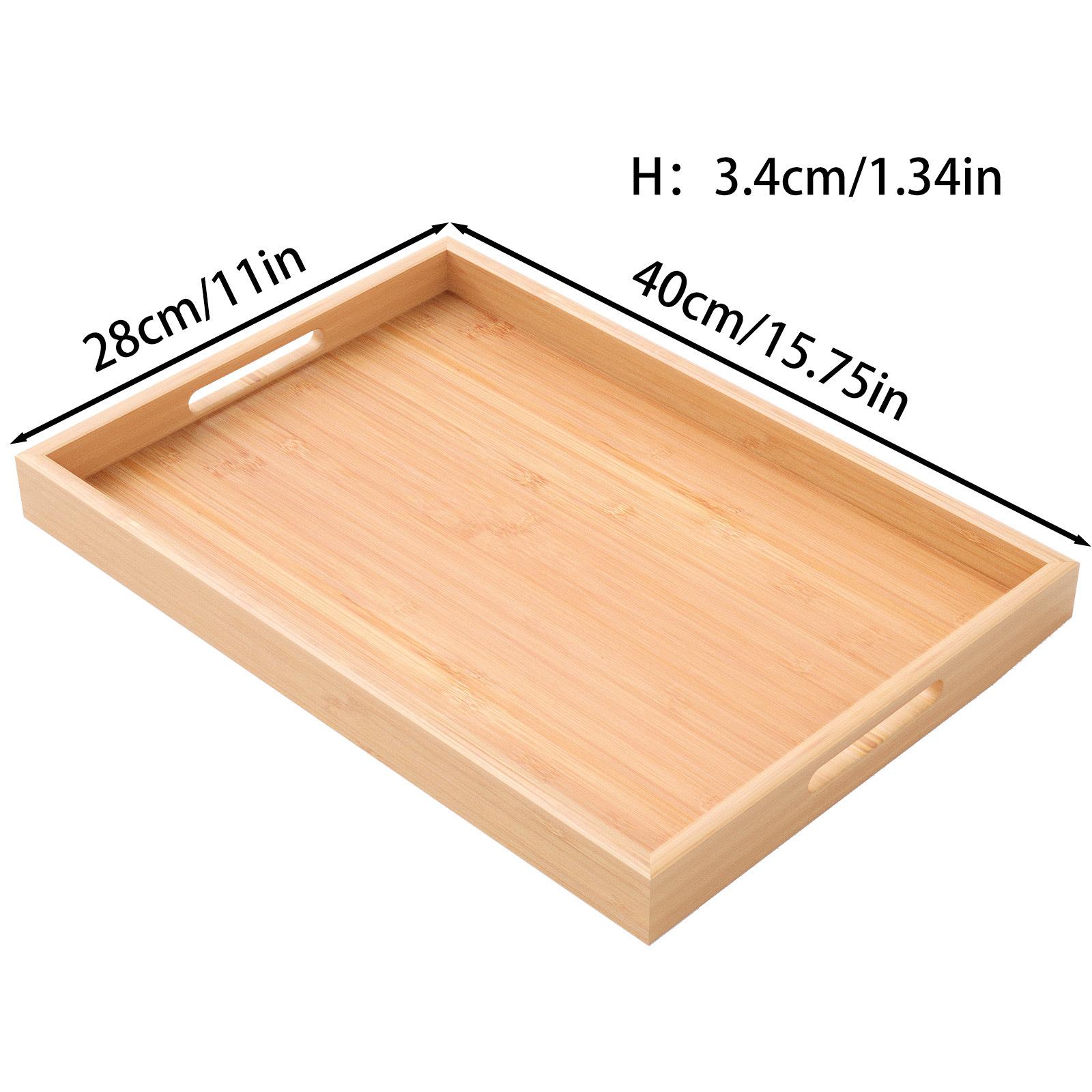 Flat Bamboo Rectangular Storage Tray, for Water Cup, Coffee Cup Storage, Hotel Restaurant Tea Set, Home Daily Plate, Tableware